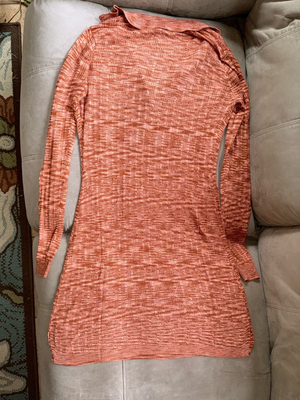 l*space Rust Aria Dress -Lightweight 100% Viscose Longsleeve Polo Dress- NWT - Picture 2 of 4